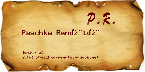 Paschka Renátó névjegykártya